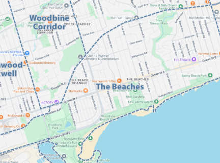 The Beaches Map
