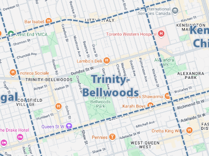 Trinity Bellwoods Map